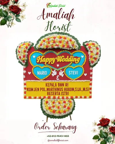 Karangan Papan Bunga Pernikahan di Wiyorowetan